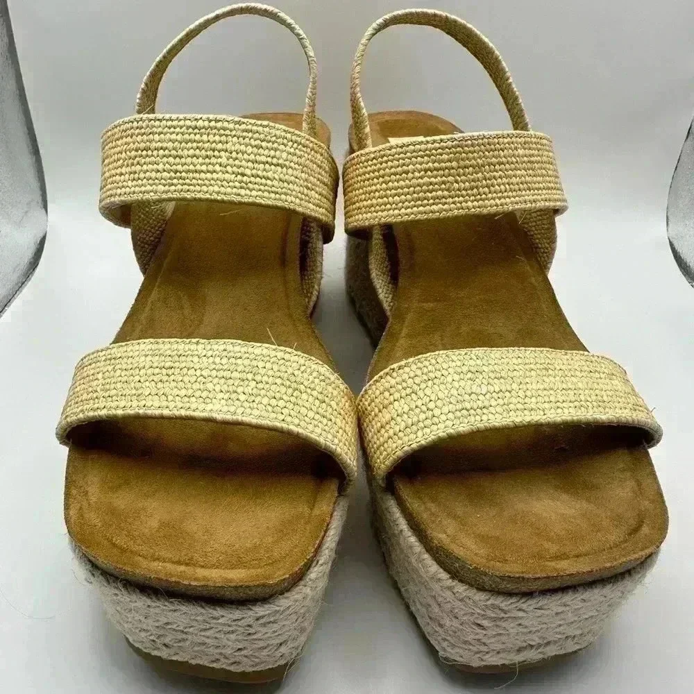 Vintage Havana Harlow Women 8.5 Sandals Chunky Heels Platform Espadrille Block